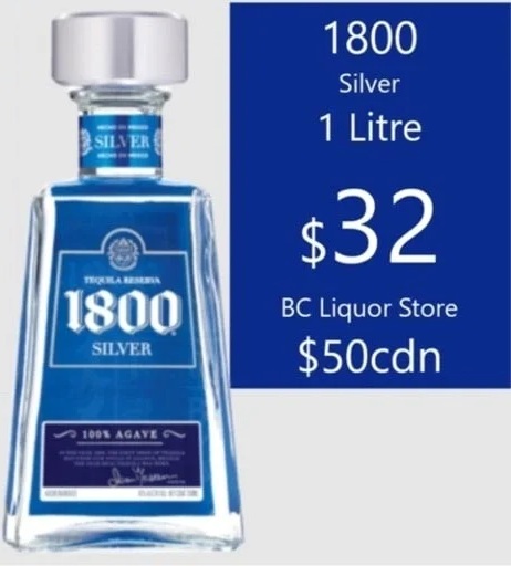 1800 Silver 1 Litre
