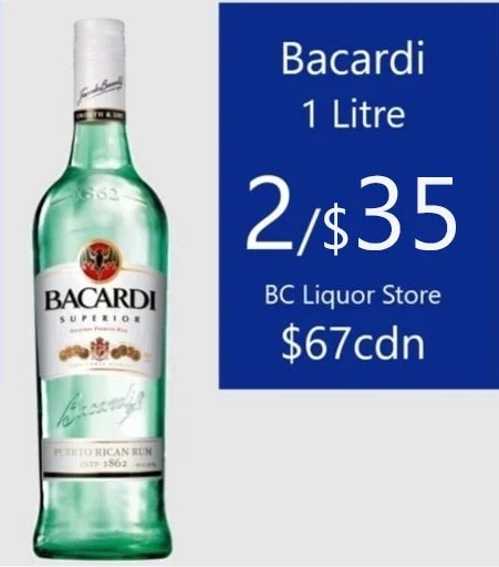Bacardi 1 Litre