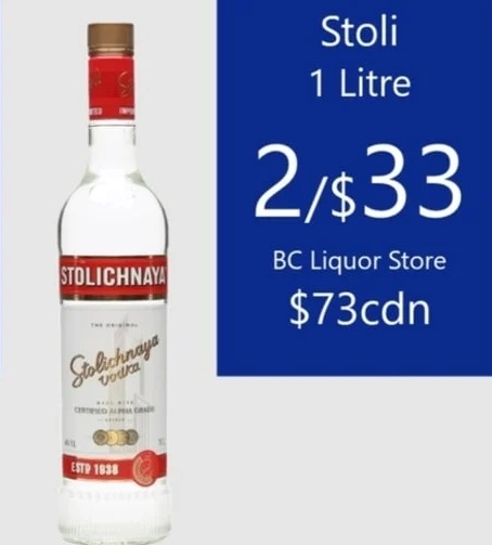 Stoli 1 Litre
